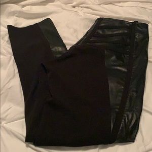 Pleather Panel Pants